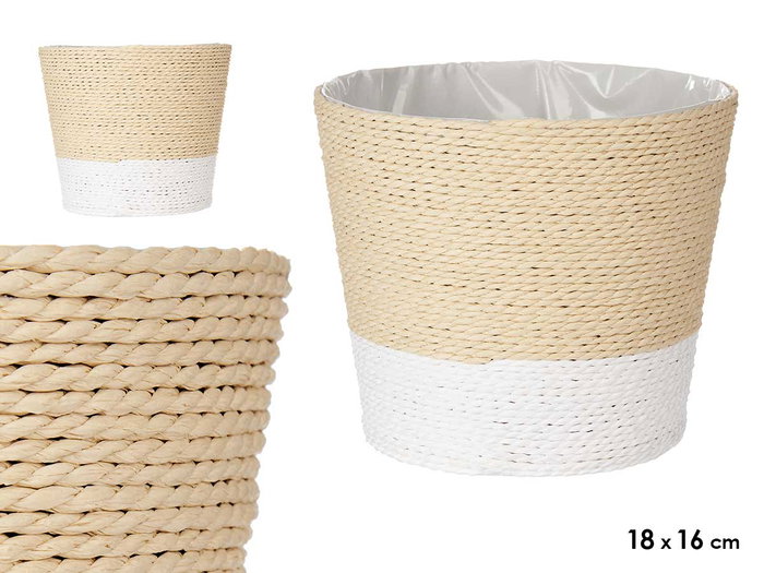 Ibergarden Macetero Cuerda 18 x 16 cm Blanc Naturel Cordage Plastique (Set de 24) Ibergarden Macetero Cuerda 18 x 16 cm Blanc Naturel Cordage Plastique (Set de 24)
