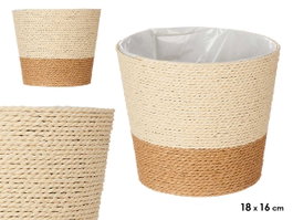 Ibergarden Macetero Cuerda 18 x 16 cm Marron Naturel Plastique (Set de 24)