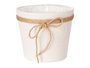 IBERGARDEN Macetero Tela Con Lazo 18x16cm Blanco-Marron