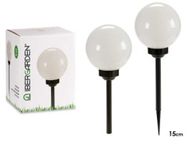 Ibergarden Balise Solaire Plastique Bola 15 cm Blanc et Noir (Set de 8)
