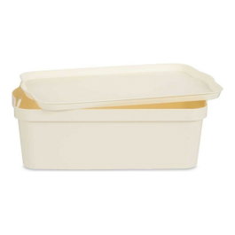 KIPIT Boîte en plastique avec couvercle 14L Crème
