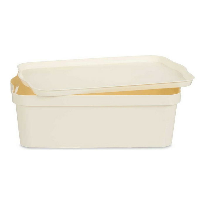 KIPIT Boîte en plastique avec couvercle 14L Crème KIPIT Boîte en plastique avec couvercle 14L Crème