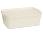 Kipit Boîte de Rangement en Plastique avec Couvercle 14 L Crème 29.5 x 45 x 14.3 cm (Set de 12)