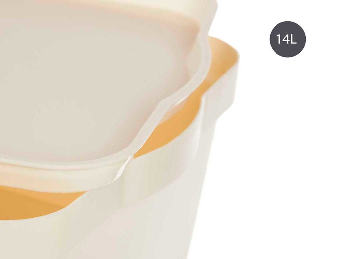 Kipit Boîte de Rangement en Plastique avec Couvercle 14 L Crème 29.5 x 45 x 14.3 cm (Set de 12)