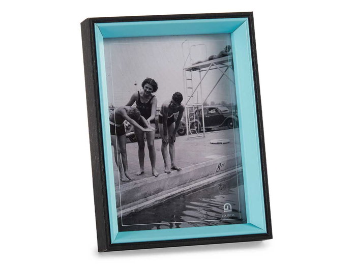 Giftdecor Porte-photos en bois MDF 13x18 cm noir et bleu (Set de 24)