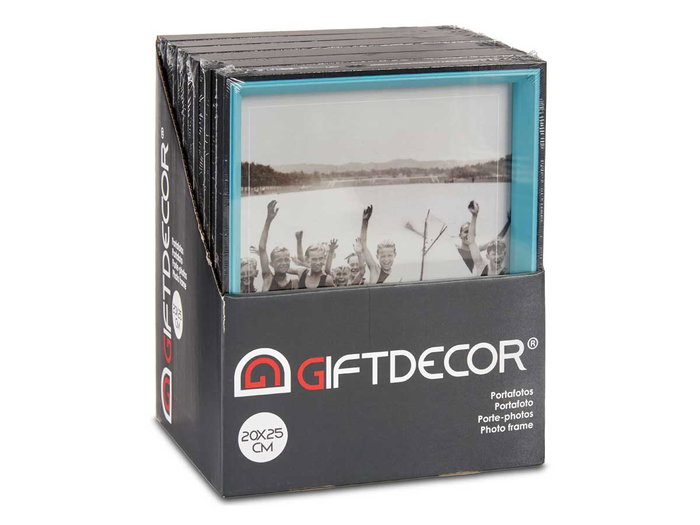 Giftdecor Porte-photo Bois MDF 20x25 cm Noir et Bleu avec Verre (Set de 24) Giftdecor Porte-photo Bois MDF 20x25 cm Noir et Bleu avec Verre (Set de 24)