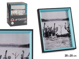 GIFTDECOR Lot de 24 cadres photo en bois 20x25 Bleu et Noir