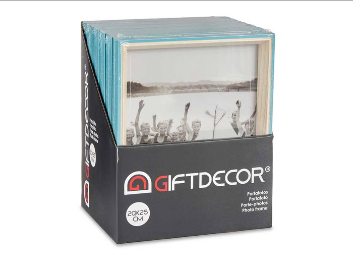 GIFTDECOR Porte-photos en bois 20x25 cm bleu et blanc (Set de 24)