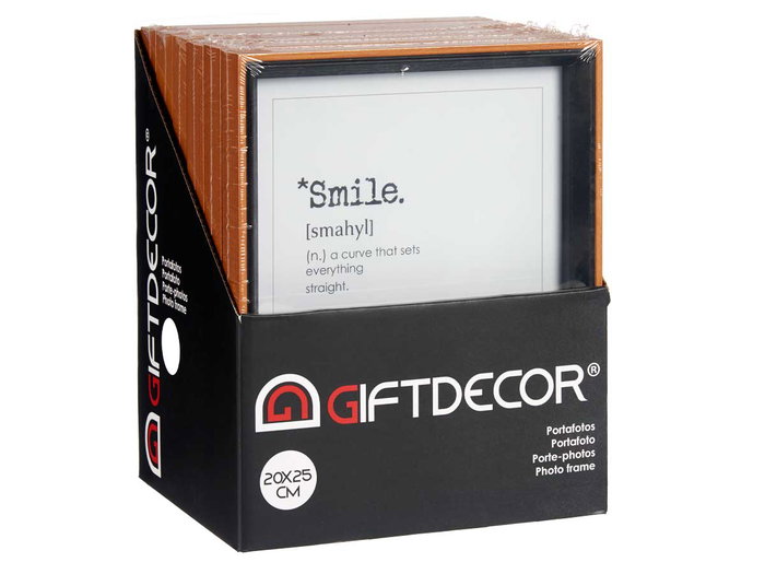 Giftdecor Porte-photos en bois MDF 20x25 cm avec verre, marron et noir (Set de 24) Giftdecor Porte-photos en bois MDF 20x25 cm avec verre, marron et noir (Set de 24)