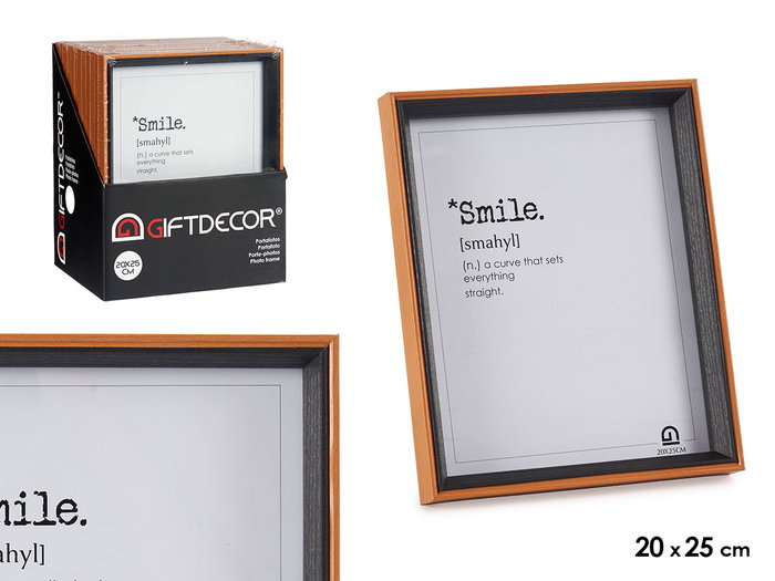 Giftdecor Porte-photos en bois MDF 20x25 cm avec verre, marron et noir (Set de 24) Giftdecor Porte-photos en bois MDF 20x25 cm avec verre, marron et noir (Set de 24)