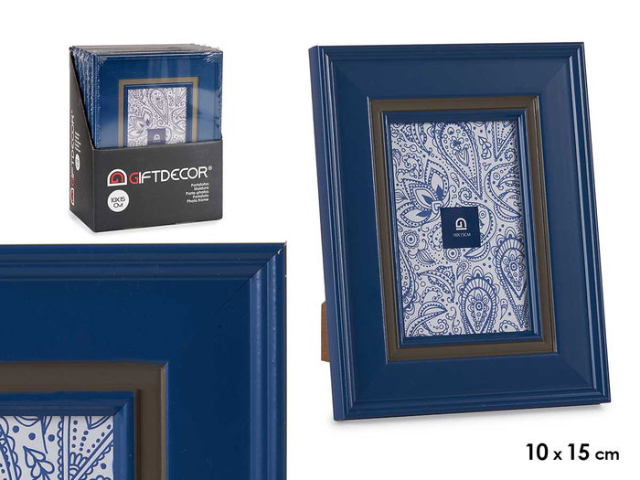 Giftdecor Porte-photos 10x15 cm Bleu foncé 18x23x2 cm Verre et Plastique (Set de 24) Giftdecor Porte-photos 10x15 cm Bleu foncé 18x23x2 cm Verre et Plastique (Set de 24)