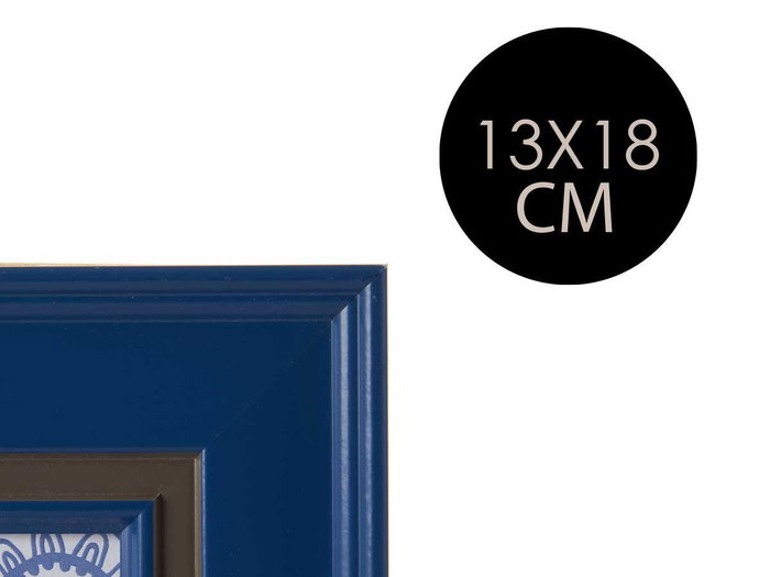 Giftdecor Porte-photos 13x18 cm Bleu Foncé Plastique et Verre (Set de 24)