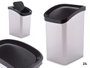 Berilo Poubelle en Plastique Argentée 23 L avec Couvercle Basculant 34x43x27 cm (Set de 6)