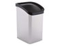 Berilo Poubelle en Plastique Argentée 23 L avec Couvercle Basculant 34x43x27 cm (Set de 6)