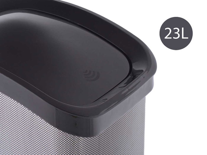 Berilo Papelera Plastique Basculante Fibre Carbone 23L Gris 27x43x34 cm (Set de 6)