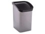 Berilo Papelera Plastique Basculante Fibre Carbone 23L Gris 27x43x34 cm (Set de 6)