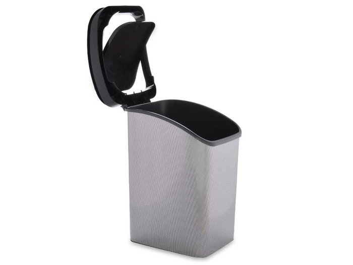 Berilo Papelera Plastique Basculante Fibre Carbone 23L Gris 27x43x34 cm (Set de 6)
