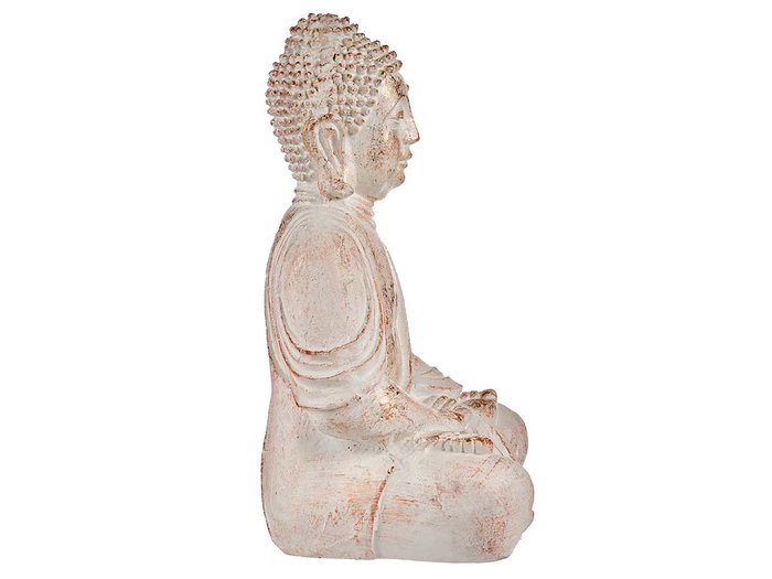 Ibergarden Bouddha Polirésine Mains Jointes Blanc et Or 24x50x31 cm