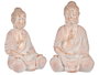 Ibergarden Bouddha Polirésine Mains Jointes Blanc et Or 24x50x31 cm