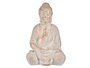 Ibergarden Bouddha Polirésine Mains Jointes Blanc et Or 24x50x31 cm