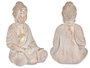 Ibergarden Bouddha Polirésine Mains Jointes Blanc et Or 24x50x31 cm