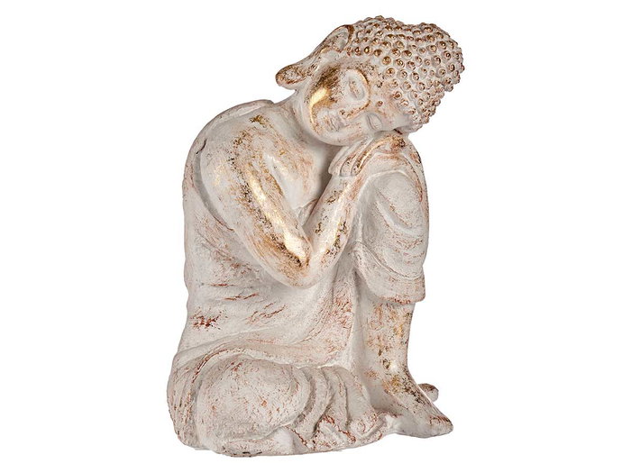 Ibergarden Bouddha tête côté droit polirésine blanc et or 28 x 43 x 37 cm Ibergarden Bouddha tête côté droit polirésine blanc et or 28 x 43 x 37 cm