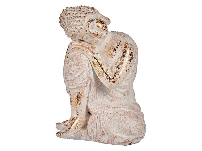 Ibergarden Bouddha en Polyrésine Assis Tête Inclinée à Gauche Blanc et Or 23x33x26 cm (Set de 2) Ibergarden Bouddha en Polyrésine Assis Tête Inclinée à Gauche Blanc et Or 23x33x26 cm (Set de 2)