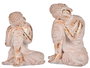 Ibergarden Bouddha en Polyrésine Assis Tête Inclinée à Gauche Blanc et Or 23x33x26 cm (Set de 2)