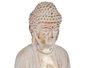 Ibergarden Bouddha en polirésine blanc et or mains croisées 22,5 x 40,5 x 27 cm (Set de 2)