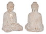 Ibergarden Bouddha en polirésine blanc et or mains croisées 22,5 x 40,5 x 27 cm (Set de 2)
