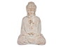 Ibergarden Bouddha en polirésine blanc et or mains croisées 22,5 x 40,5 x 27 cm (Set de 2)