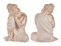 Ibergarden Bouddha Polyrésine Assis Détendu Blanc et Or 35.5x54.5x42 cm
