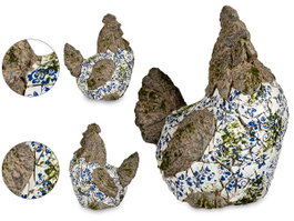 IBERGARDEN Figurine Poule Mosaïque Bleu en Polyrésine