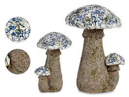 Ibergarden Figurine en Polirésine Champignon Mosaïque Bleu 29 x 44 x 32 cm
