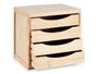 Kipit Commode en Bois 4 Tiroirs 30x37x38 cm Naturel
