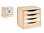 Kipit Commode en Bois 4 Tiroirs 30x37x38 cm Naturel