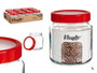 Vivalto Bocal en Verre Transparent 1L avec Couvercle Rouge 11x35x11 cm (Set de 12)
