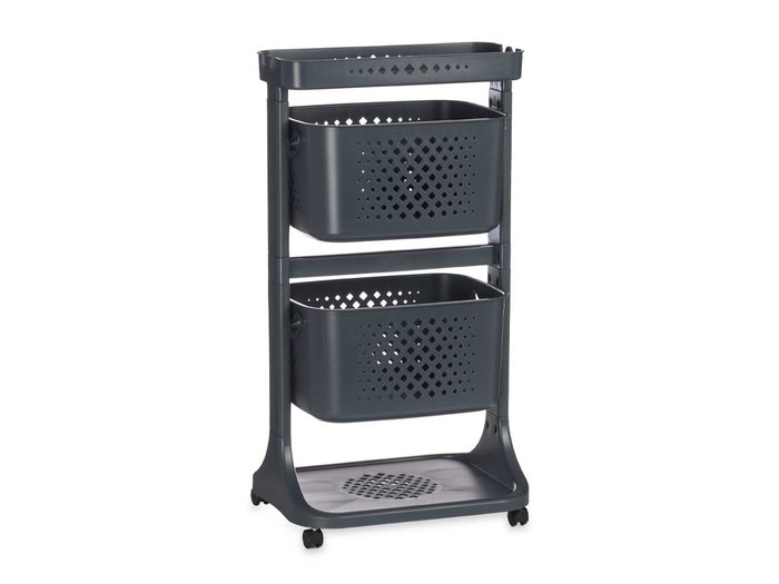 Kinvara Verduler Plastique 2 Niveaux Roues Antracite 35 x 82 x 43 cm