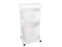 Kipit Ropero en Plastique 2 Niveaux avec Roues Blanc 33x84x43 cm