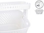 Kipit Ropero en Plastique 2 Niveaux avec Roues Blanc 33x84x43 cm