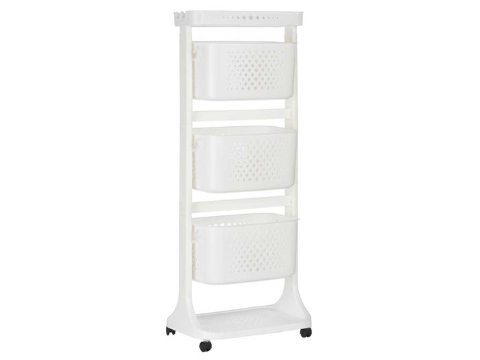 Kinvara Verdulero Plastique 3 Niveaux Roues Blanc 33 x 11 x 42 cm Kinvara Verdulero Plastique 3 Niveaux Roues Blanc 33 x 11 x 42 cm