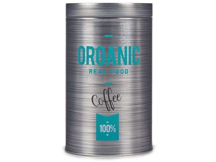 Kinvara Bote en fer blanc rond Organic Café 10x18x10 cm gris (Set de 24)
