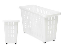 KIPIT Organisateur de placard en plastique blanc avec roues