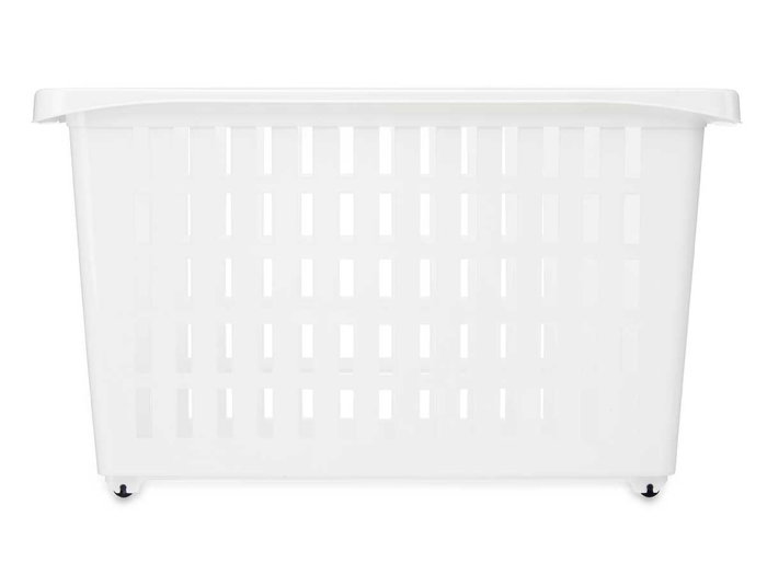 Kipit Organiseur Plastique pour Armoire avec Roues Blanc 17x26x46 cm (Set de 12)