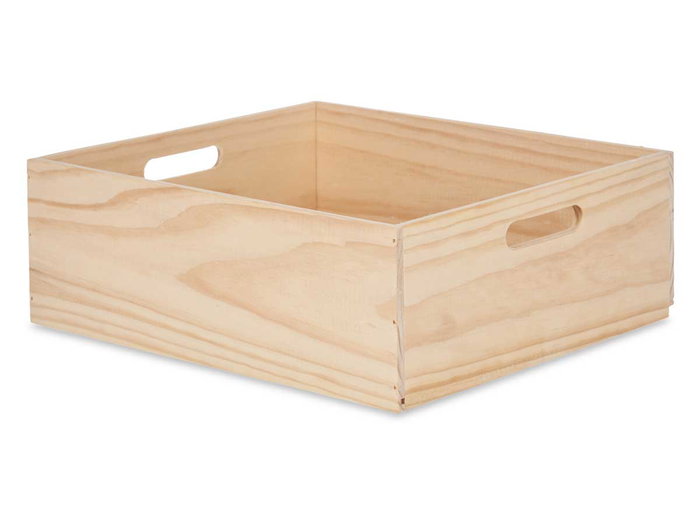 Giftdecor Boîte en bois fermée 40 x 35 x 14 cm Pin naturel (Set de 4)
