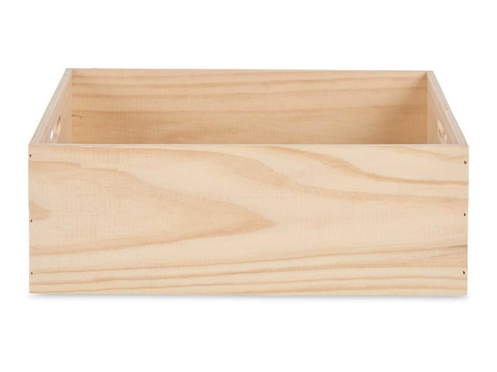 Giftdecor Boîte en bois fermée 40 x 35 x 14 cm Pin naturel (Set de 4)