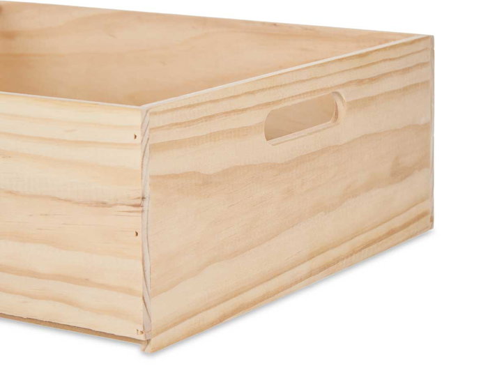 Giftdecor Boîte en bois fermée 40 x 35 x 14 cm Pin naturel (Set de 4)