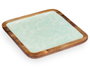 Giftdecor Centre de Table Carré 25x25 cm avec Feuilles, Blanc/Marron/Vert, 25,4x25,4x2,5 cm (Set de 6)