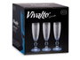 Vivalto Flûte à Cava Points Pied Bleu Cobalt 180 ml Verre 7x20x7 cm (Set de 36)