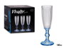 Vivalto Flûte à Cava Points Pied Bleu Cobalt 180 ml Verre 7x20x7 cm (Set de 36)